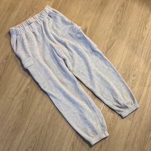 Aerie Gray Ribbed Jogger Pants